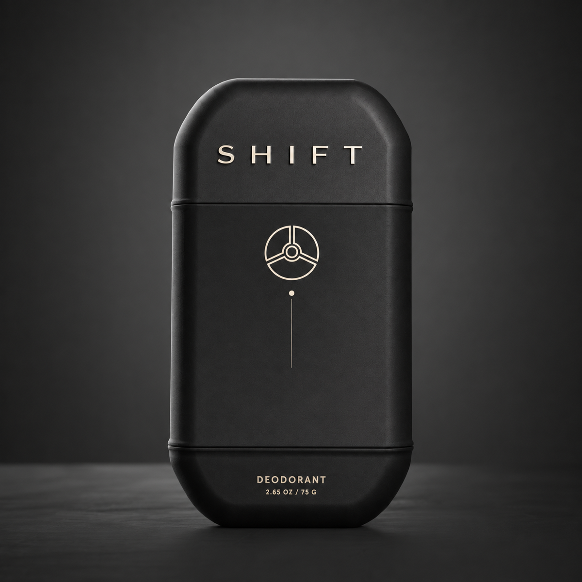 SHIFT Deodorant container on a dark surface.